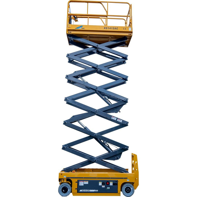 XG1412AC Self-propelled AC Drive Scissor Lift Low Noise Stable Performance for Narrow Space High Altitude Operation