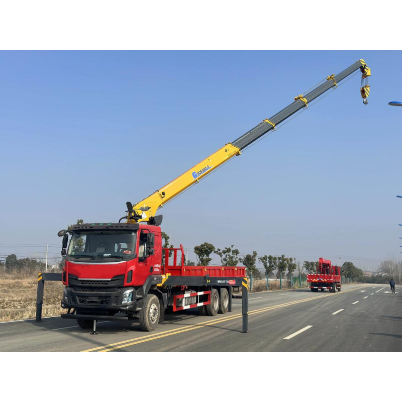 SQS300P 12 Ton Heavy Duty Straight Boom Truck Mounted Crane 360 Full Rotation Dual Pump Confluence Hydraulic Lifting Crane