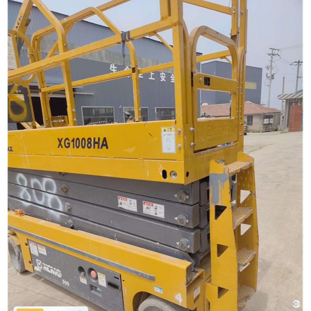 XG1008HA AC Electric Scissor Lift 9.8m Working Height 230kg Capacity CE Certified Aerial Platform for Warehouse 